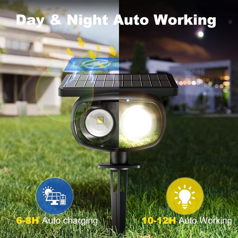 MOFOYEAH Solar Spot Lights Outdoor Waterproof IP68, Super Bright LED Landscape Lighting with 9 Colors 3 Brightness Fixable Colors for Yard Pathway Garden House Lawn (6) - Image 5